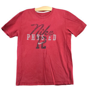 Nike Men's PHYS. ED Standard Fit T-Shirt Red Large Short Sleeve Crew Neck Cotton